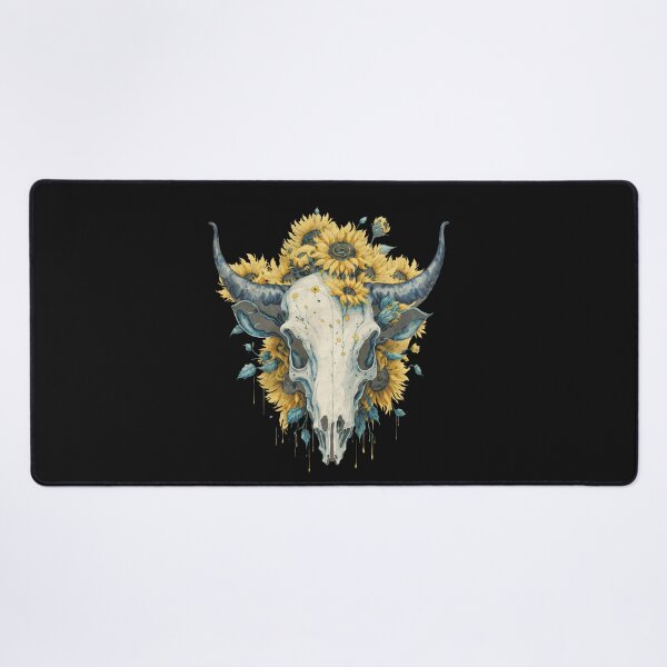 Item preview, Boho Cow Skull with sunfloral crown, watercolor,style, rodeo, wild, farm, cowgirl, shabby chic designed and sold by Collagedream.