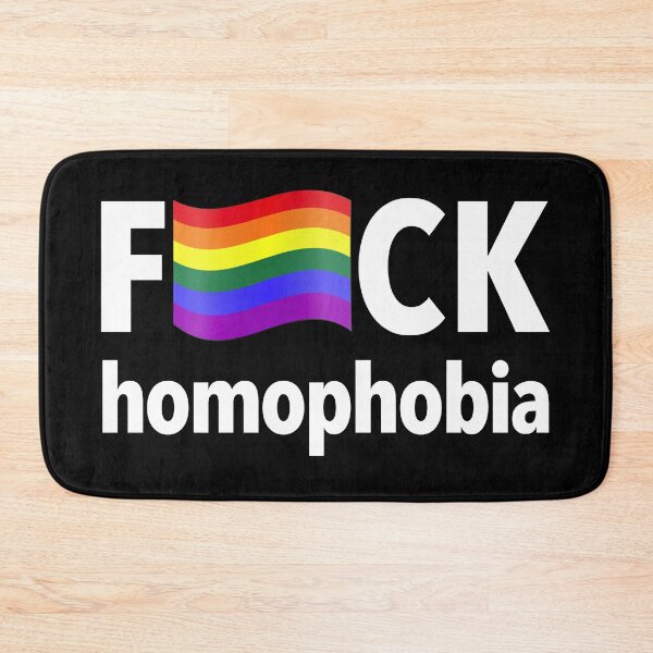 Item preview, FCK homophobia (lowercase) wavy rainbow flag designed and sold by Thelittlelord.