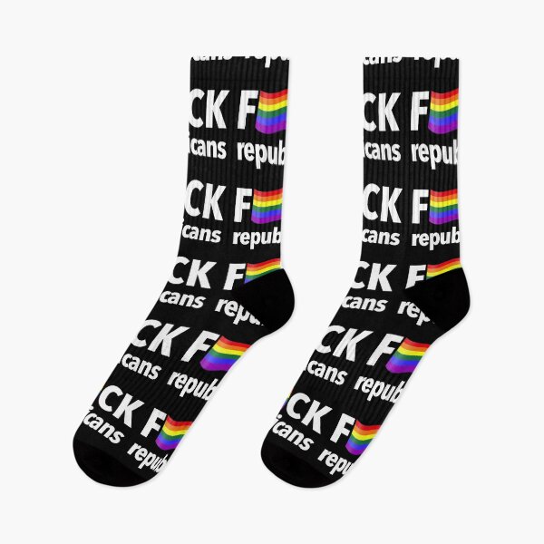 Item preview, FCK republicans (lowercase) wavy rainbow flag designed and sold by Thelittlelord.