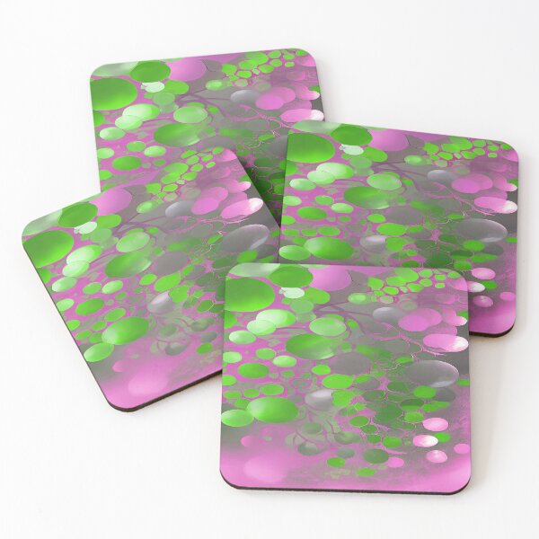 Item preview, Pink and Green Circular Bubbles Floating designed and sold by deniselynnimage.