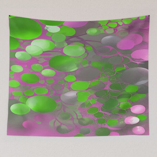 Item preview, Pink and Green Circular Bubbles Floating designed and sold by deniselynnimage.