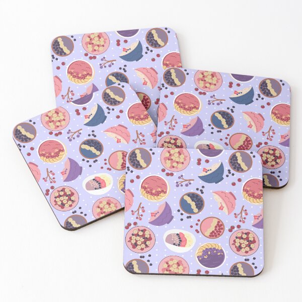 Item preview, Smoothie Bowls Seamless Pattern Purple designed and sold by MadeByBeata.