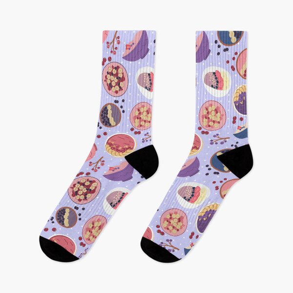 Item preview, Smoothie Bowls Seamless Pattern Purple designed and sold by MadeByBeata.