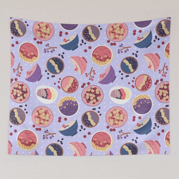 Item preview, Smoothie Bowls Seamless Pattern Purple designed and sold by MadeByBeata.