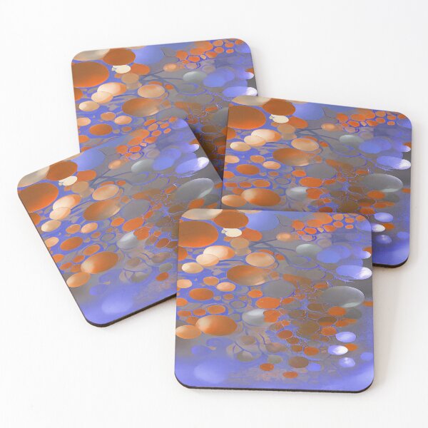 Item preview, Orange and Lavender Circular Bubbles Floating designed and sold by deniselynnimage.