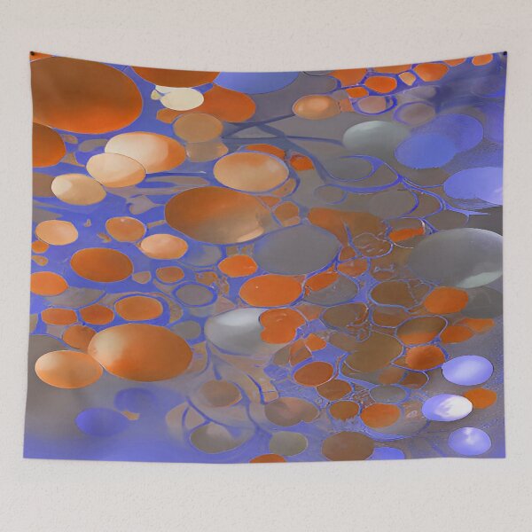 Item preview, Orange and Lavender Circular Bubbles Floating designed and sold by deniselynnimage.