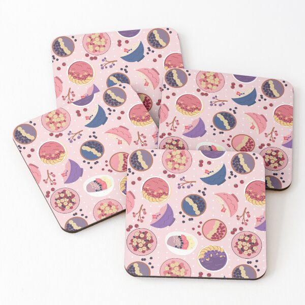 Item preview, Smoothie Bowls Seamless Pattern Pink designed and sold by MadeByBeata.