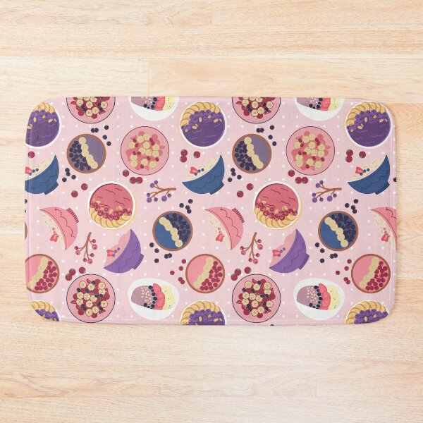 Item preview, Smoothie Bowls Seamless Pattern Pink designed and sold by MadeByBeata.