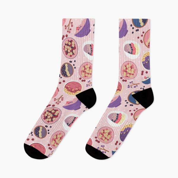 Item preview, Smoothie Bowls Seamless Pattern Pink designed and sold by MadeByBeata.
