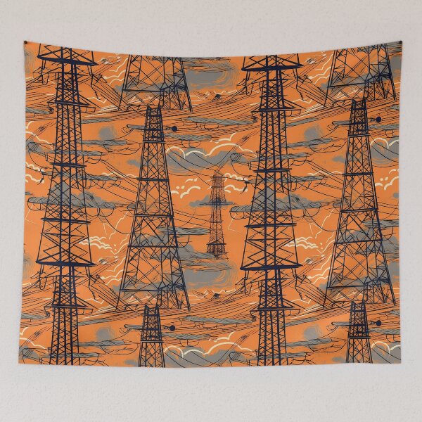 Item preview, Orange Sky Pylons designed and sold by pinkal.