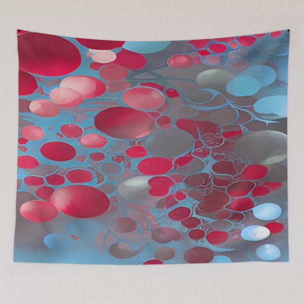 Item preview, Red and Blue Circular Bubbles Floating  designed and sold by deniselynnimage.