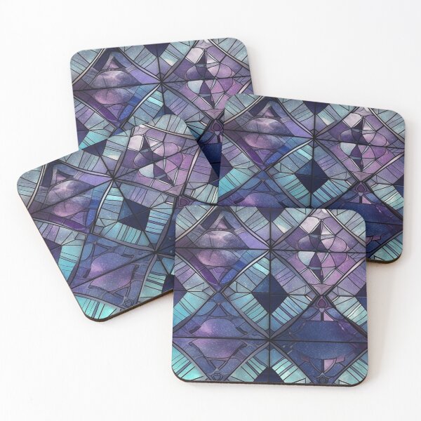 Item preview, Blue & Purple Rhombuses Stained Glass Pattern designed and sold by Sturdust.
