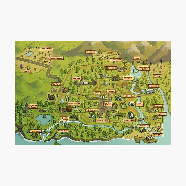 Stardew Valley Map Photographic Print
