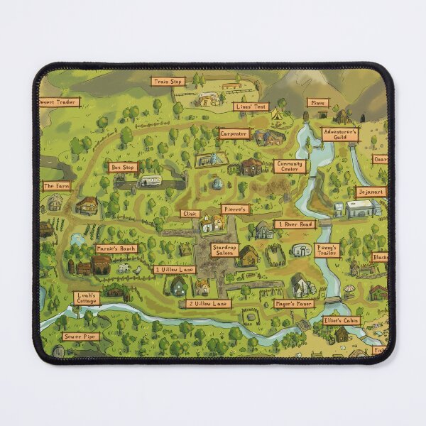 Vista previa del artículo con la obra «Mapa de Valle de Stardew», diseñado y vendido por Luke Beatrice.