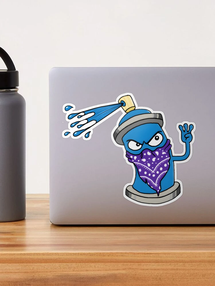 Autocollant Moto/vélo Style Graffiti – Dessin Animé, Bleu – Taille 9x5 Cm – Autocollant Réfléchissant 3M – Pour Fourche, Skateboard, Casque