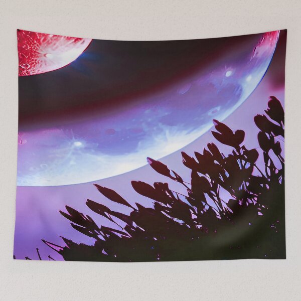 Item preview, Moon Earth and Growing Plants in Red and Purple  designed and sold by deniselynnimage.