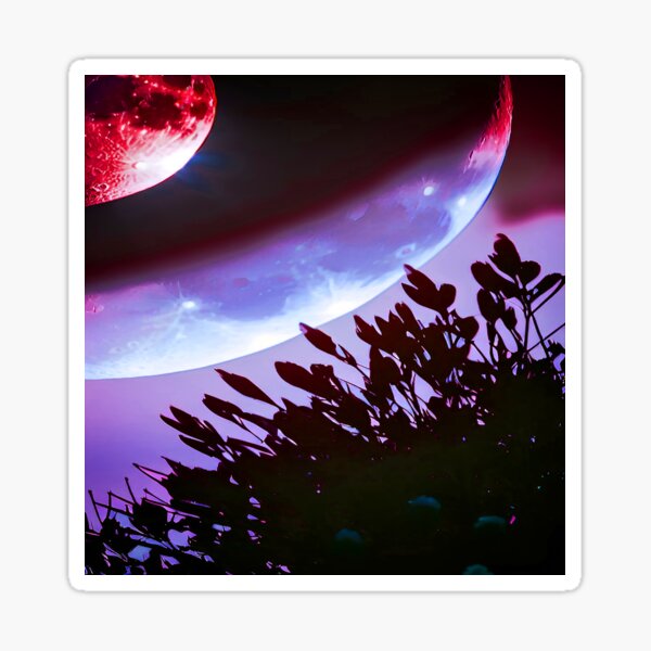 Artikel-Vorschau von Moon Earth and Growing Plants in Red and Purple , designt und verkauft von deniselynnimage.