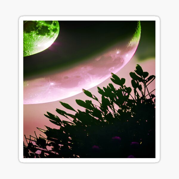 Artikel-Vorschau von Moon Earth and Growing Plants Green and Pink, designt und verkauft von deniselynnimage.