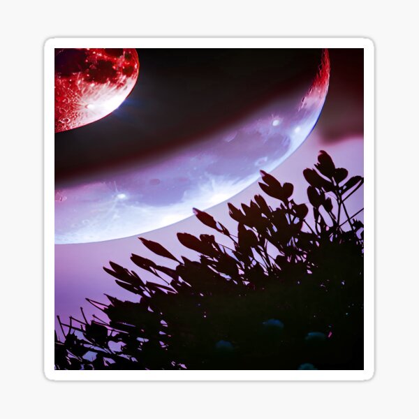 Artikel-Vorschau von Moon Earth and Growing Plants Red and Purple, designt und verkauft von deniselynnimage.