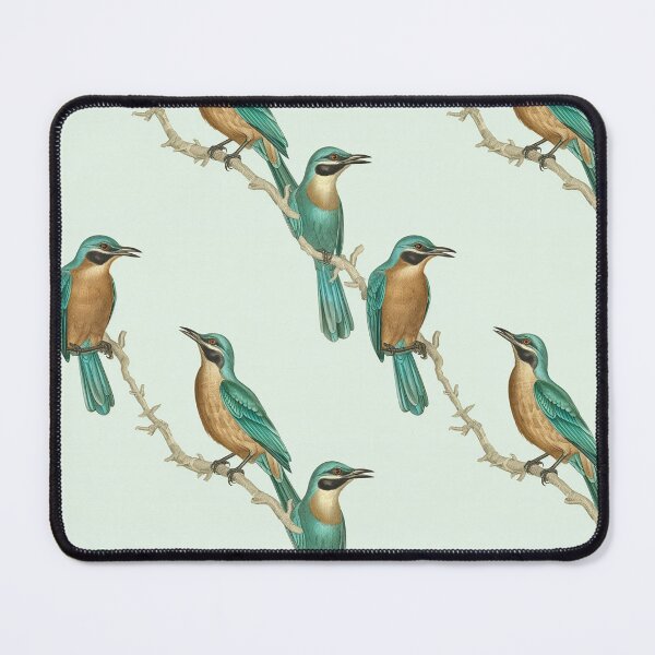 Item preview, Motmot Green Illustrated Birds Pattern designed and sold by Sturdust.