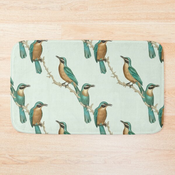 Item preview, Motmot Green Illustrated Birds Pattern designed and sold by Sturdust.