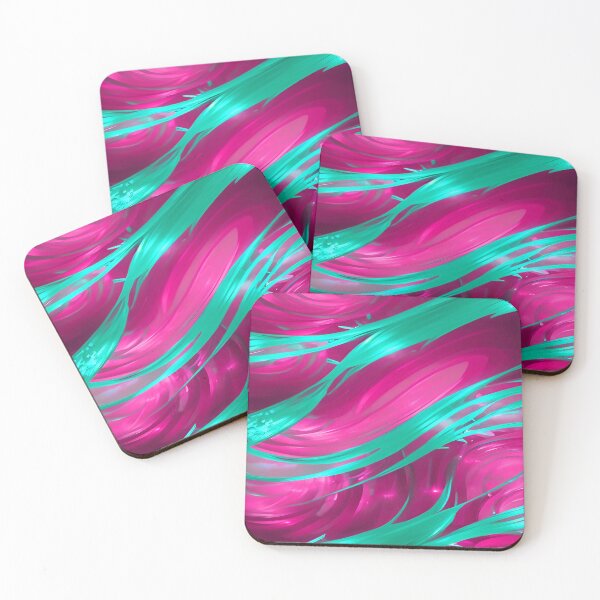 Item preview, Swirls of Hot Pink and Sea Green Abstract designed and sold by deniselynnimage.