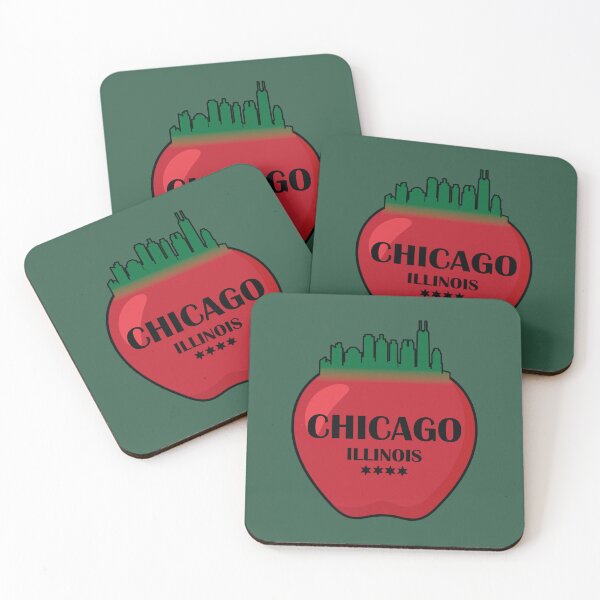Item preview, Chicago Illinois state city skyline on apple  designed and sold by Donutlovers.