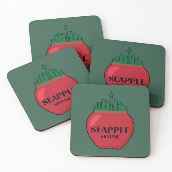 Item preview, Horizonte de la ciudad de Seattle en fruta de manzana designed and sold by Donutlovers.