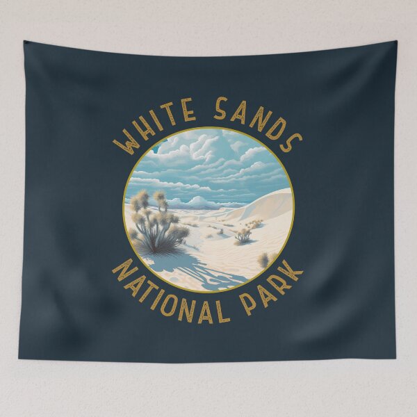 Item preview, White Sands National Park Illustration Distressed Circle designed and sold by KrisSidDesigns.