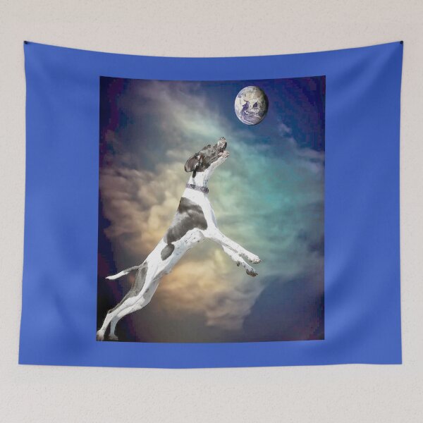 Item preview, Photoshop Fantasy Art: Hunting dog jumps high in the sky in an attempts to retrieve a planet designed and sold by mturns57.