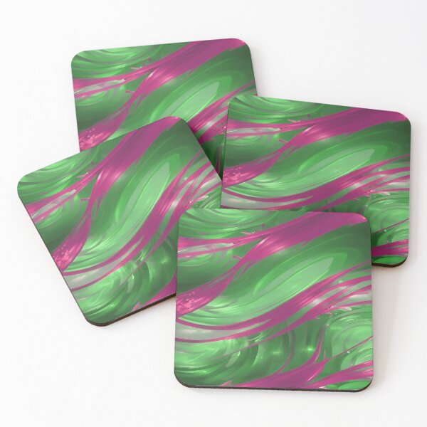 Item preview, Swirls of Pink and Green Abstract Christmas Green designed and sold by deniselynnimage.