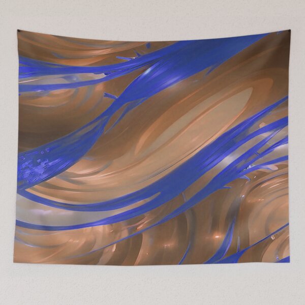 Item preview, Swirls of Orange and Blue Abstract designed and sold by deniselynnimage.