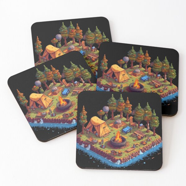 Item preview, Island Camp Site Pixel Art  designed and sold by WallGarden.