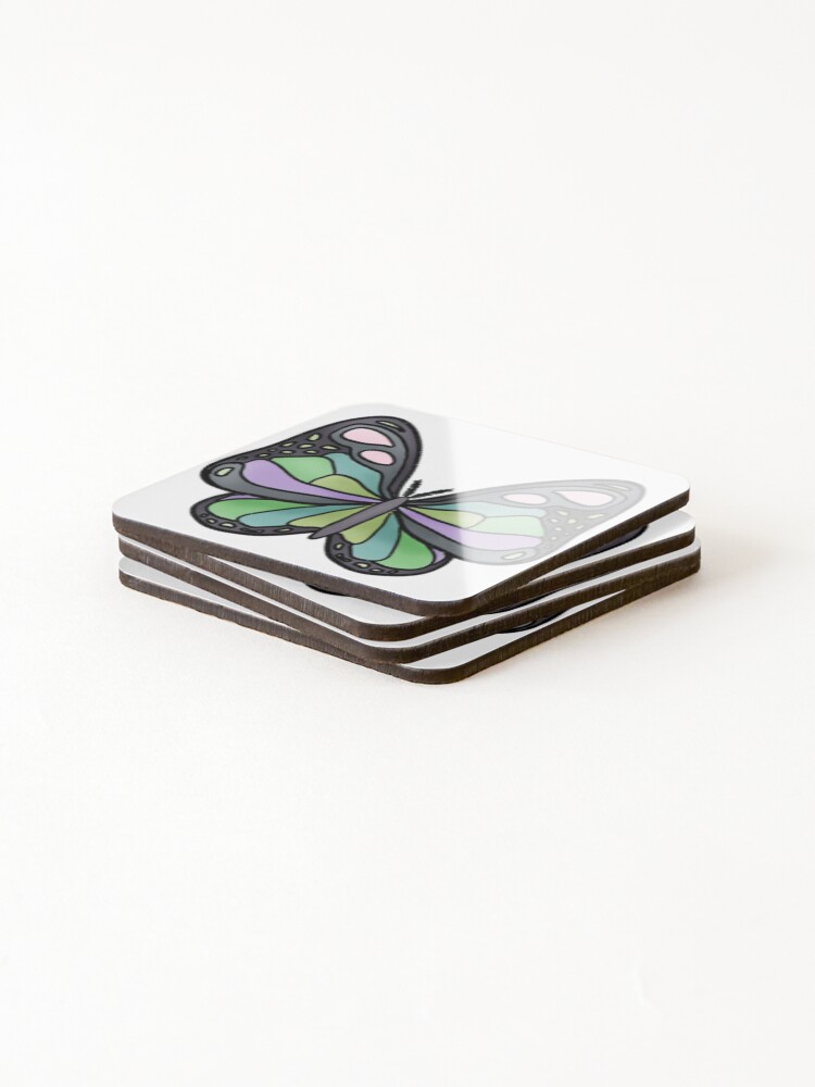 Thumbnail 4 of 5, Coasters (Set of 4), Butterfly designed and sold by Rabbittooth.