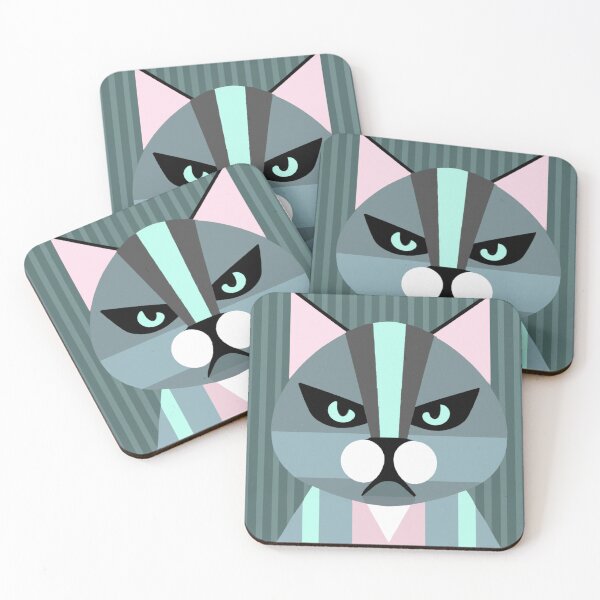 Item preview, Enigmatic Blue Cat: Captivating Art Deco Design designed and sold by RainingShallots.