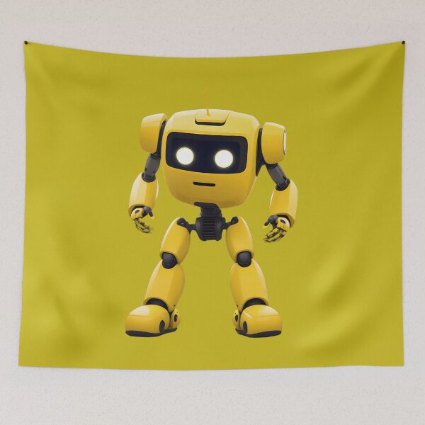 Item preview, Yellow Robot - Inspirational Robot Art & Design on Redbubble designed and sold by Mementium.