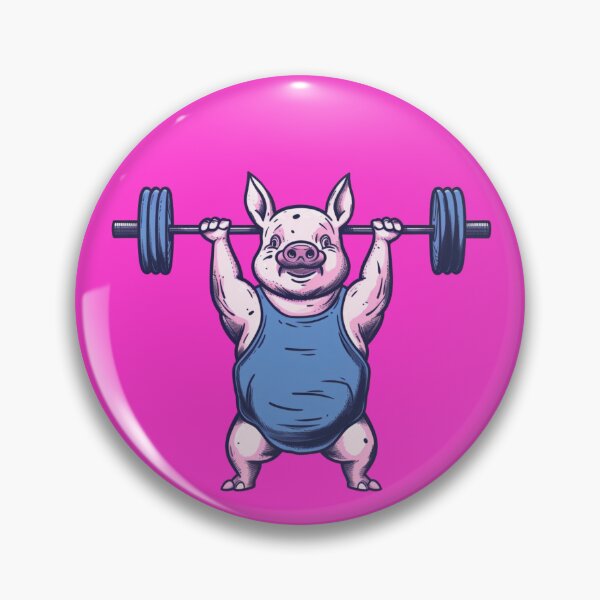 Item preview, Heavy Lifting - Piggy lifting weights designed and sold by BeeJoyDesign.