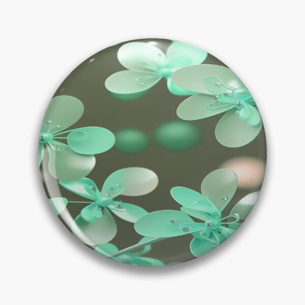 Item preview, Bright Mint Green Flowers with Pearls designed and sold by deniselynnimage.