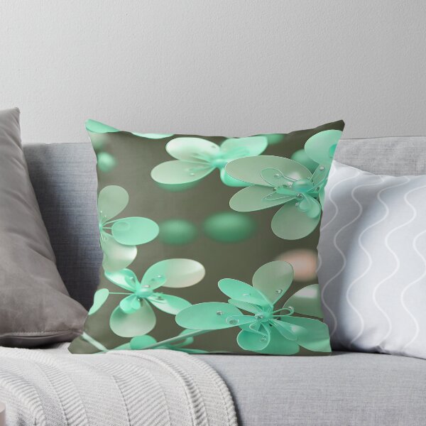Item preview, Bright Mint Green Flowers with Pearls designed and sold by deniselynnimage.