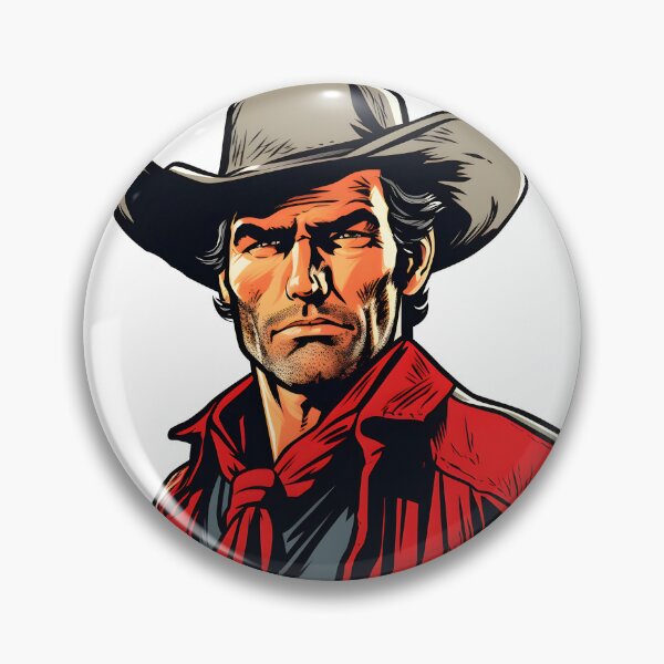 Aperçu de l'œuvre Cowboy sérieux - courageux et résolu Sticker créée et vendue par UrsaStick.