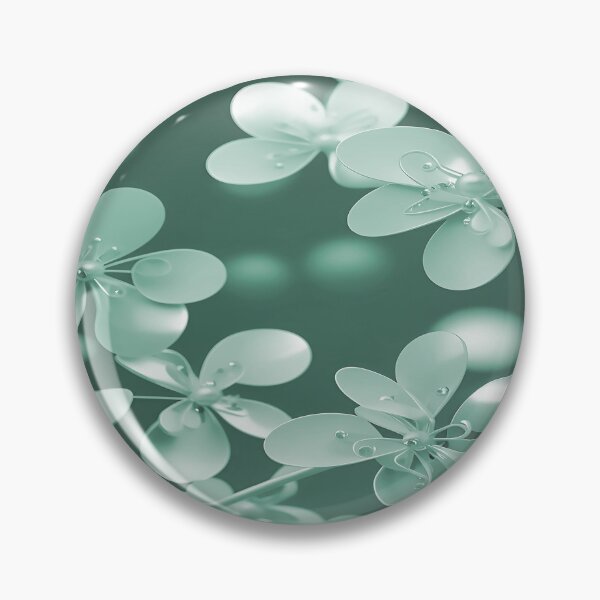 Item preview, Bright Sepia Green Flowers with Pearls Christmas Green designed and sold by deniselynnimage.