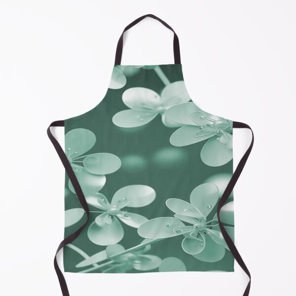 Item preview, Bright Sepia Green Flowers with Pearls Christmas Green designed and sold by deniselynnimage.