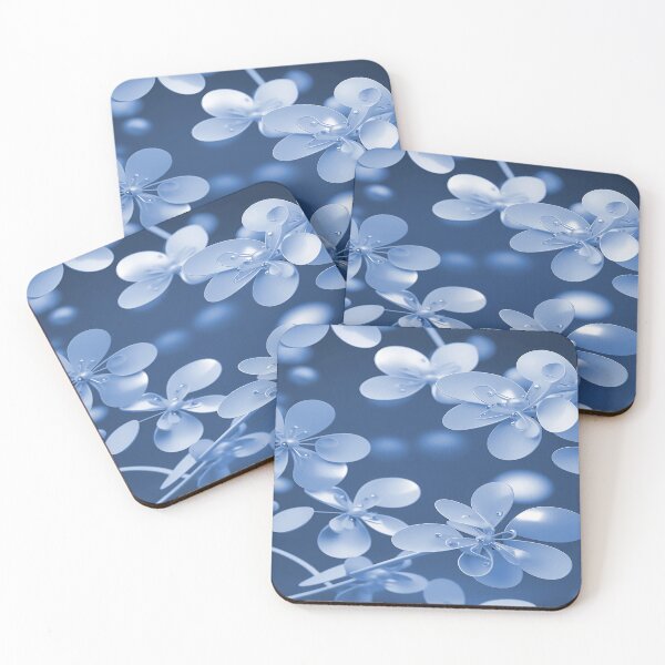 Item preview, Sepia Blue Flowers with Pearls designed and sold by deniselynnimage.