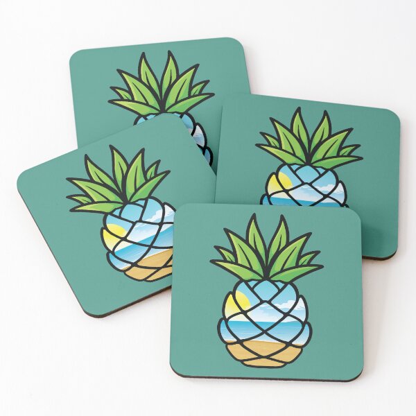 Item preview, Tropical pineapple fruit in summer beach sea  designed and sold by Donutlovers.