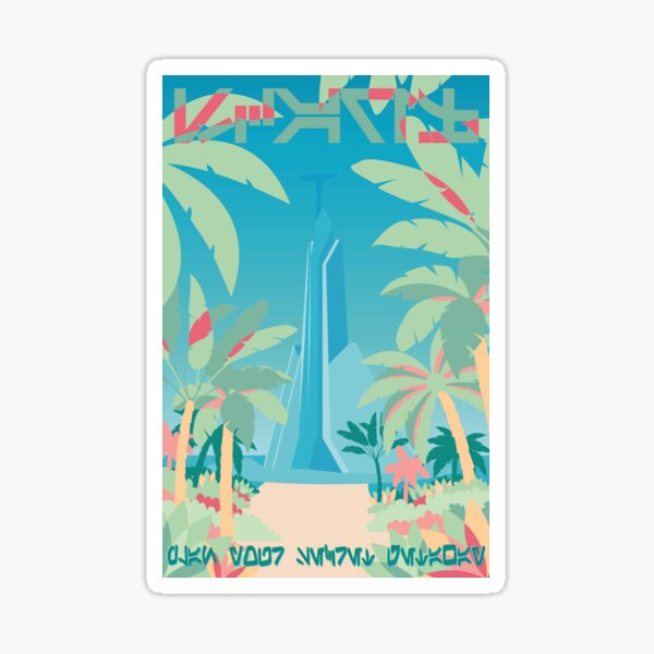 Vista previa del artículo con la obra «Viaje: Scarif (Aurabesh)», diseñado y vendido por plumblood.