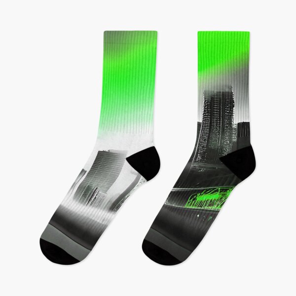 Item preview, City Landscape Brilliant Neon Green Light designed and sold by deniselynnimage.