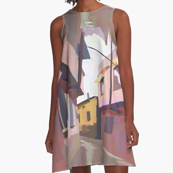 Street in Small Town A-Line Dress