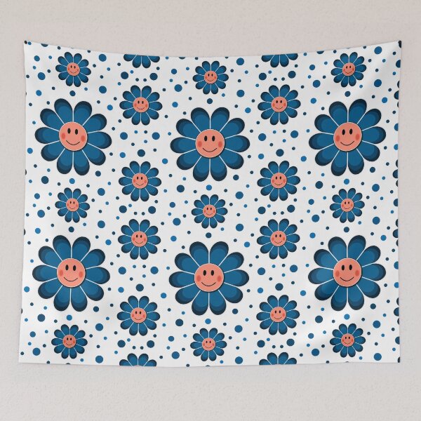 Item preview, Blue Flower Face pattern designed and sold by Pear Tree Studio.