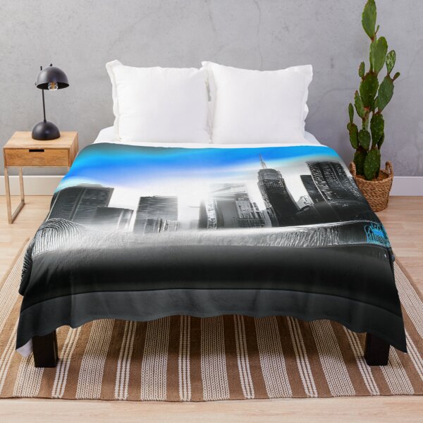 Item preview, City Landscape Brilliant Aqua Blue designed and sold by deniselynnimage.