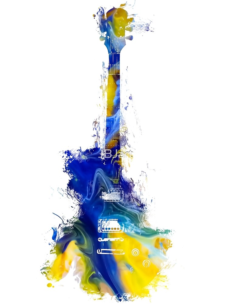 Guitar Yellow Blue by JBJart